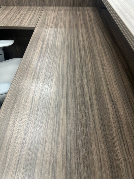 OSP Slate grey L shape reception with 2 sets of drawers