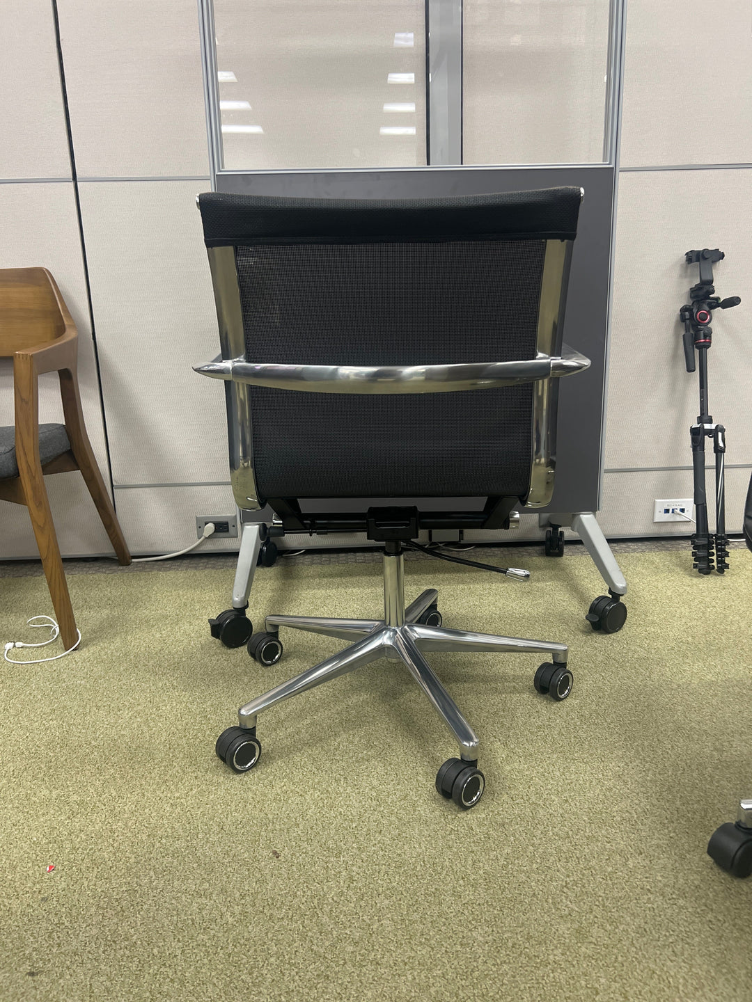 Joan Polished Aluminum Frame Mid-Back Task Chair