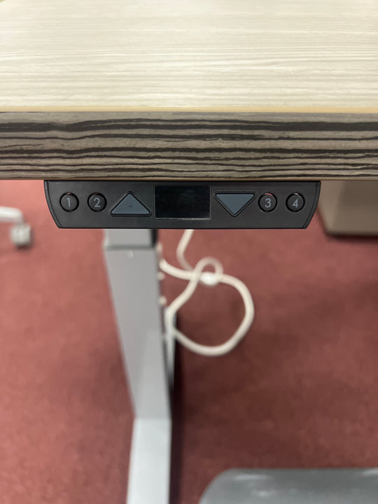USED L Shape Gray Sit-Stand Desk