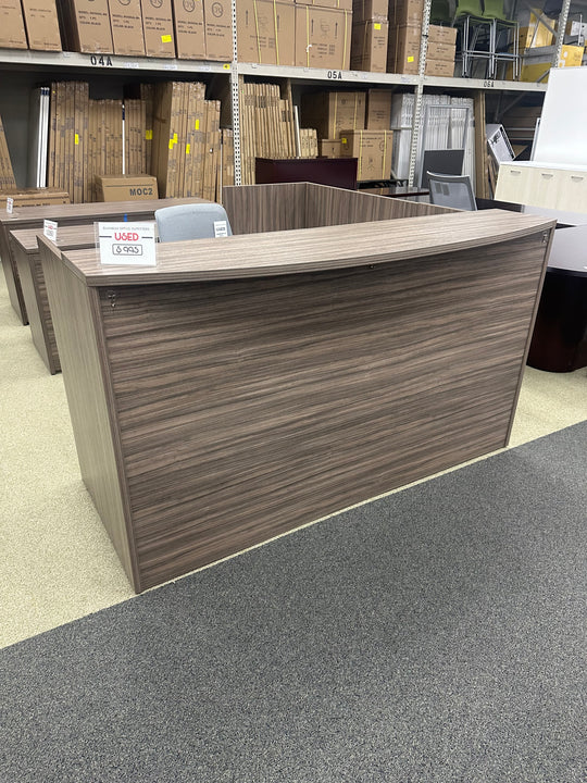 OSP Slate grey L shape reception with 2 sets of drawers