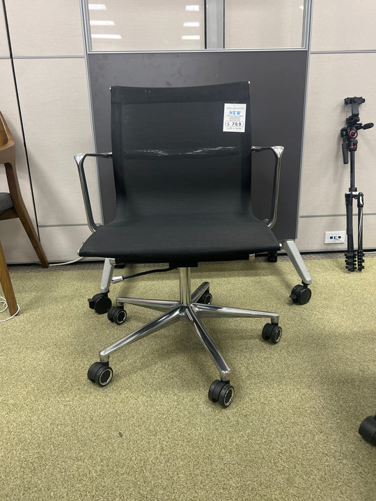 Joan Polished Aluminum Frame Mid-Back Task Chair