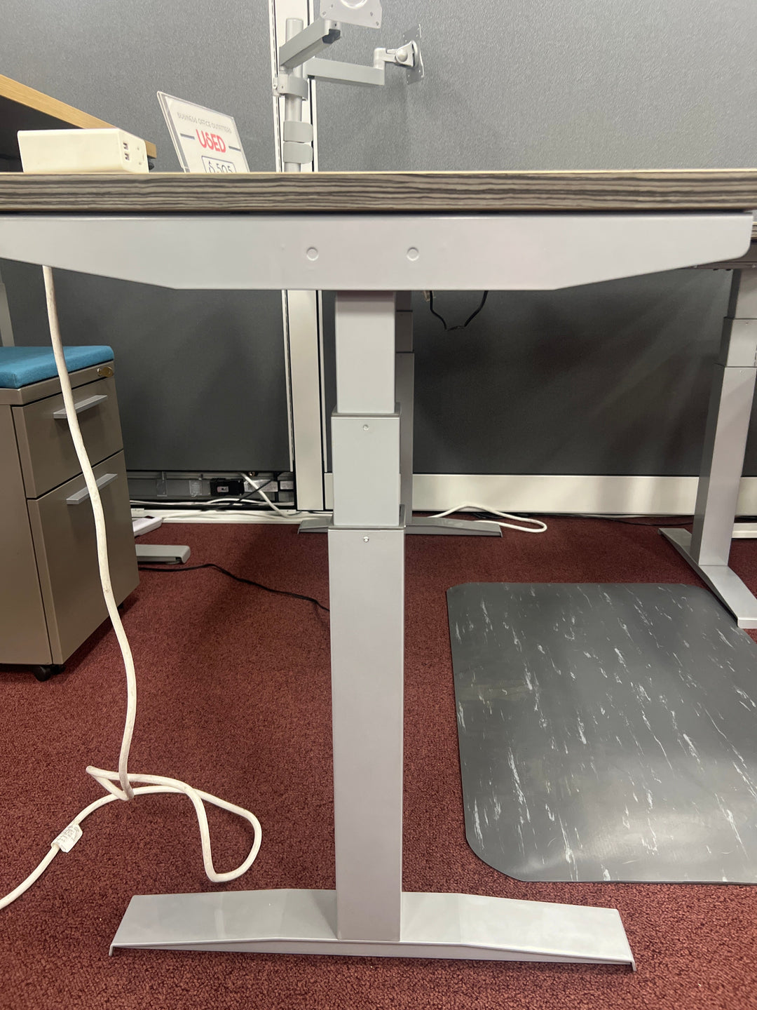 USED L Shape Gray Sit-Stand Desk