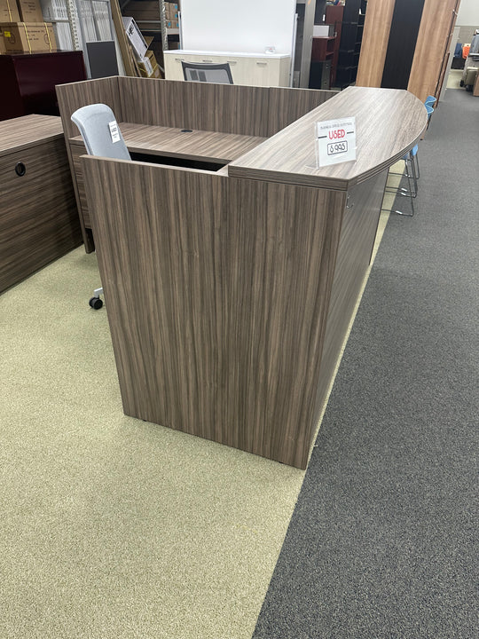 OSP Slate grey L shape reception with 2 sets of drawers
