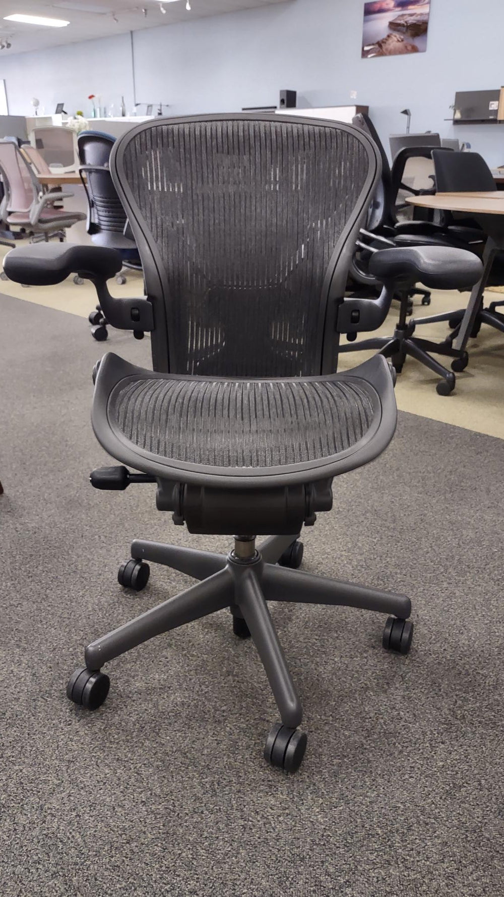 USED Herman Miller Aeron Black Chairs  in San Diego showroom - view 2