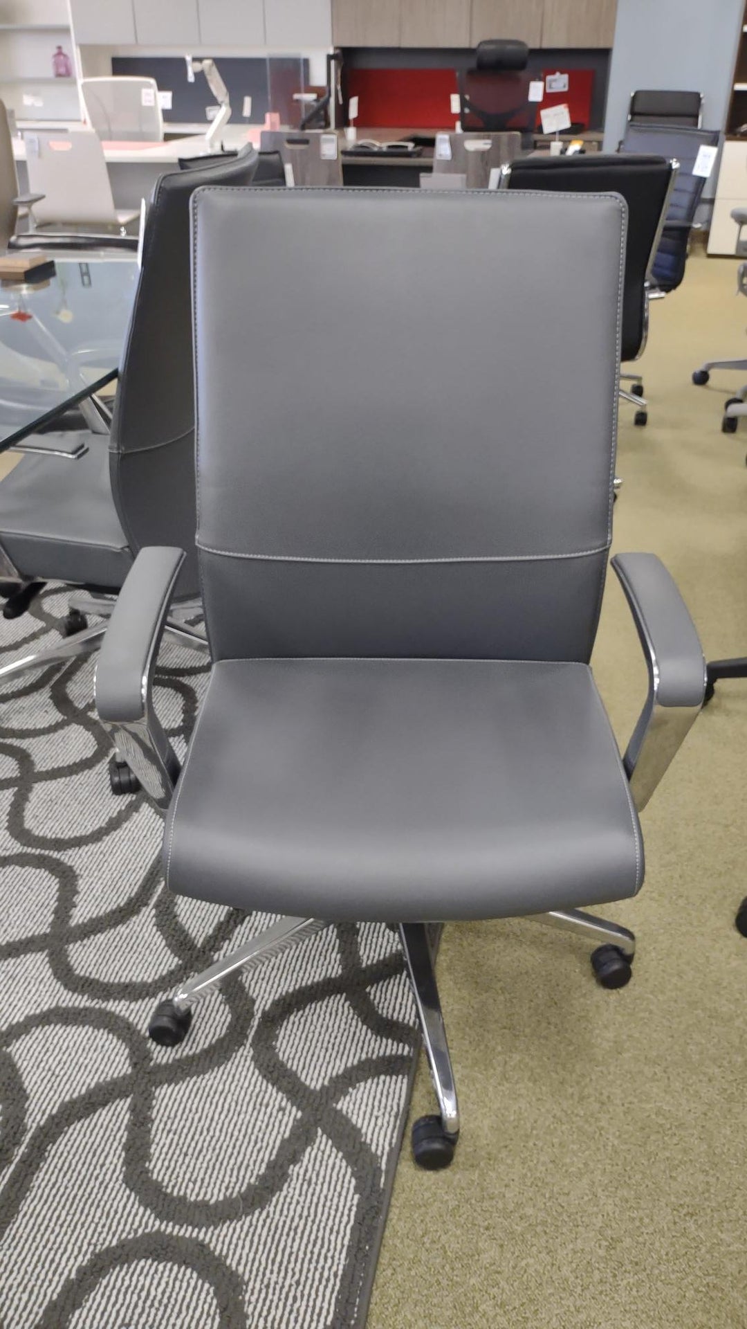 Gray Leather Conference Chair - Product Photo 3