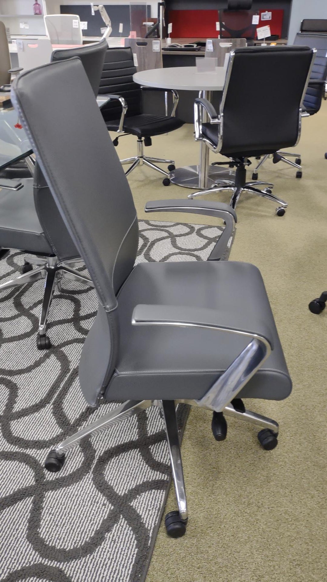 Gray Leather Conference Chair - Product Photo 4