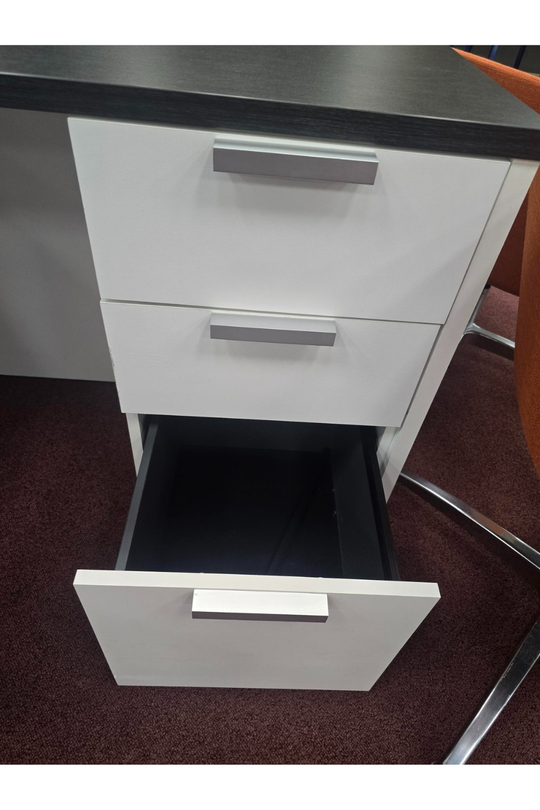 Pre-Owned L Shape Desk with Pedestal $395