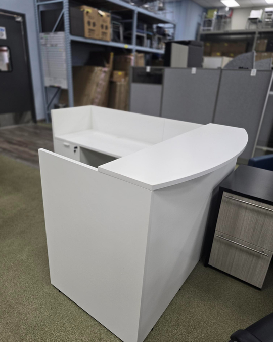 Pre-owned L-Shape Reception Desk 70" x 59" with Pedestal $895