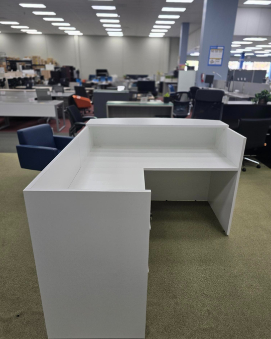 Pre-owned L-Shape Reception Desk 70" x 59" with Pedestal $895