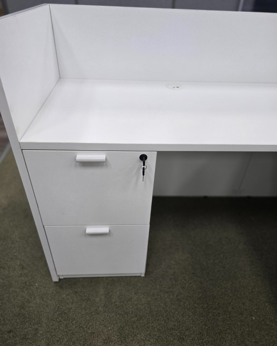 Pre-owned L-Shape Reception Desk 70" x 59" with Pedestal $895